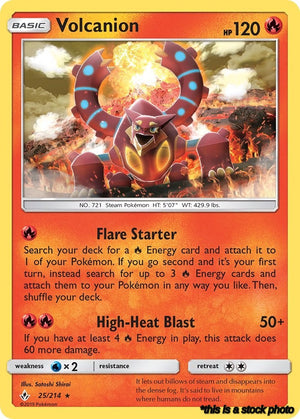 25/214 Volcanion Holo Rare Holofoil