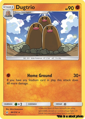 86/214 Dugtrio Rare Reverse Holofoil
