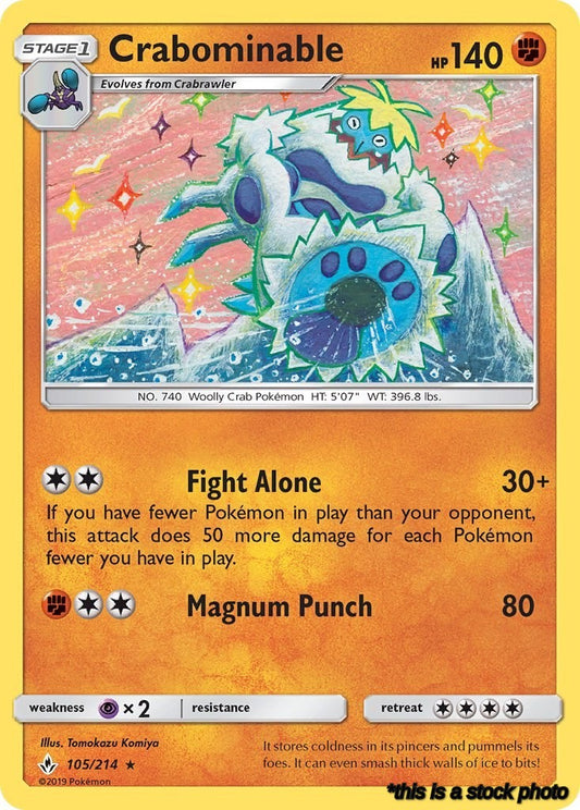 105/214 Crabominable Rare Reverse Holofoil