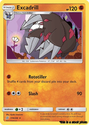119/236 Excadrill Rare Reverse Holofoil