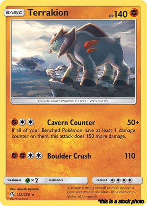 122/236 Terrakion Holo Rare Holofoil