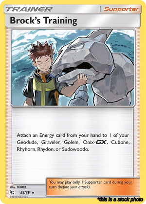 Holo Rare Brock's Training [55/68 Lightly Played ]