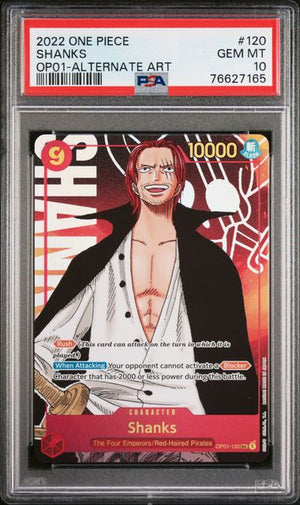 Shanks Alternate Art PSA 10 - 2022 One Piece OP01 #120