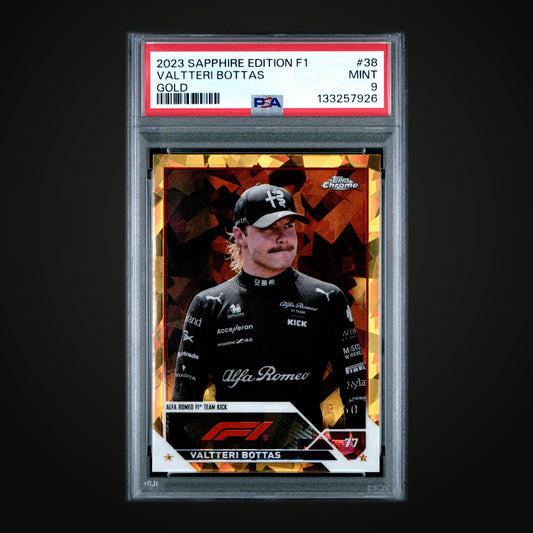 2023 Topps Chrome Sapphire Edition F1 Valtteri Bottas #38 Gold /60 PSA 9 MINT