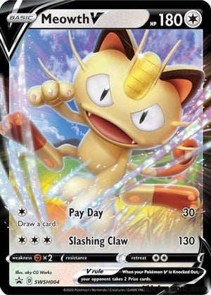 SWSH004 Meowth V Promo Holofoil