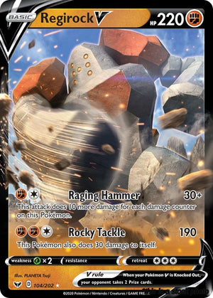 Holofoil Regirock V [104/202 Near Mint ]