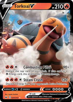 Holofoil Torkoal V [024/202 Near Mint ]