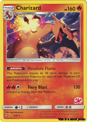 Normal Charizard - 3/70 (#39 Charizard Stamped) [003/070 Moderately Played ]