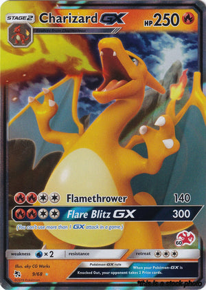 Promo Charizard GX - 9/68 (#60 Charizard Stamped) [009/068 Heavily Played ]