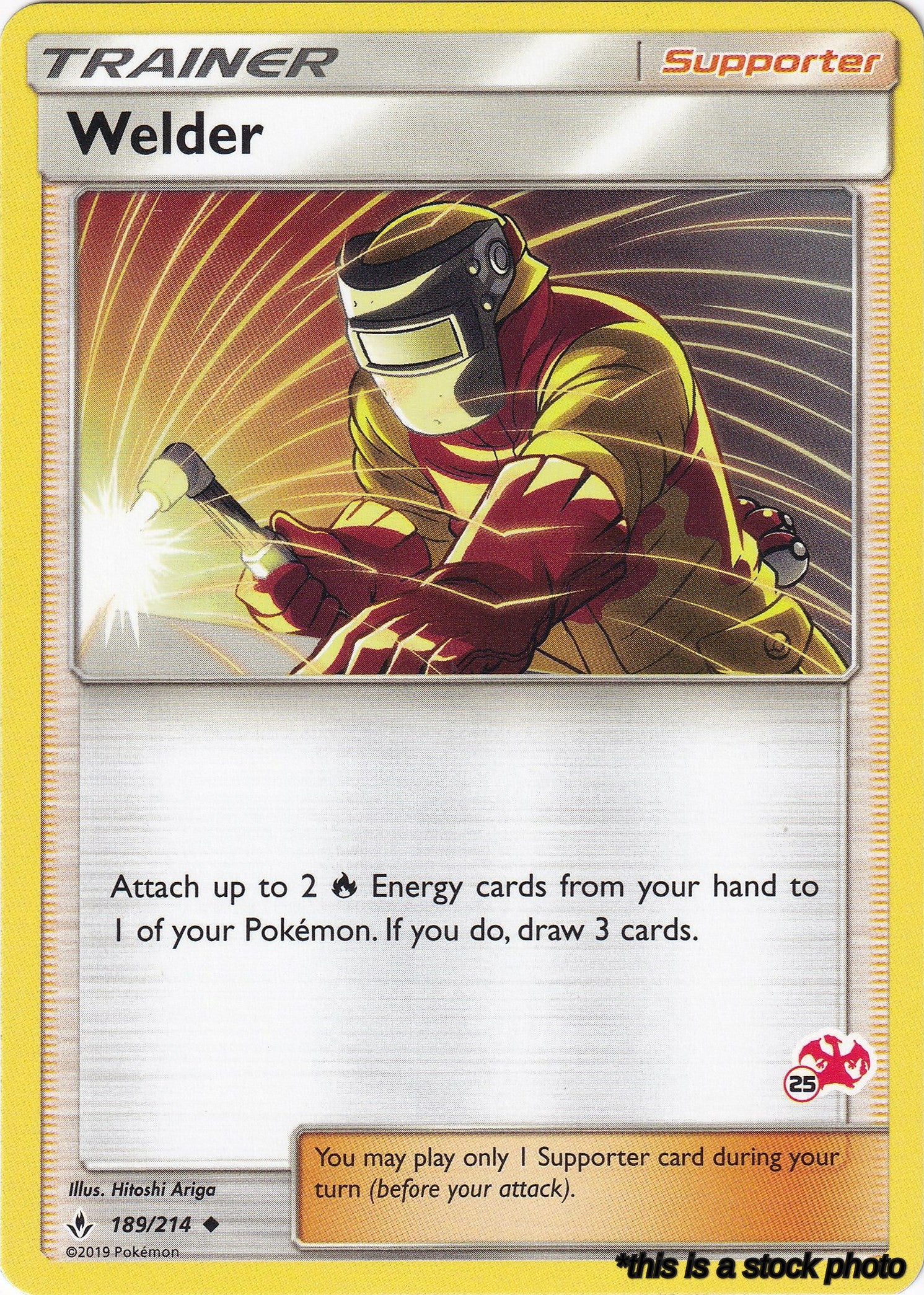 Welder - 189/214 (#25 Charizard Stamped)