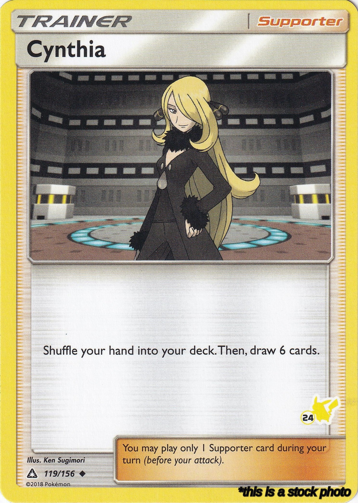 Cynthia - 119/156 (#24 Pikachu Stamped)
