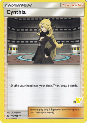Promo Cynthia - 119/156 (#24 Pikachu Stamped) [119/156 Heavily Played ]