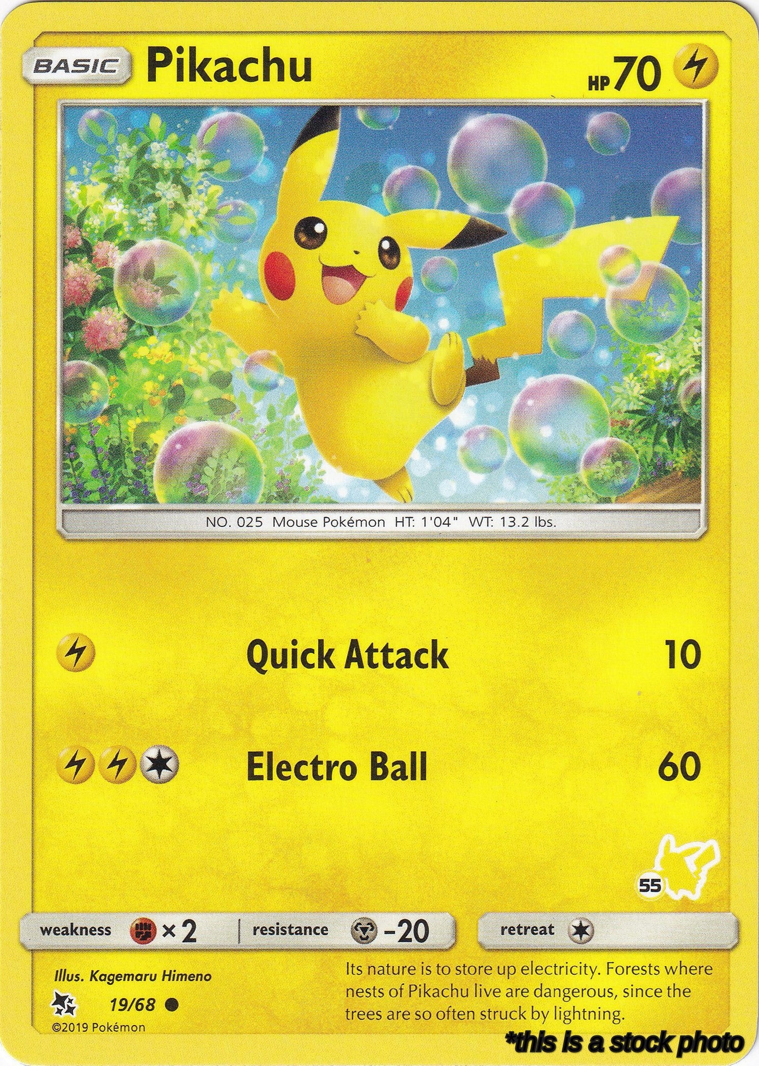 Pikachu - 19/68 (#55 Pikachu Stamped)