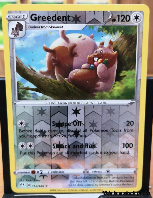 153/189 Greedent Rare Reverse Holofoil