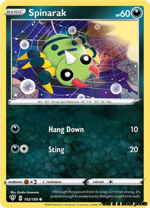 Reverse Holofoil Spinarak [102/189 Lightly Played ]