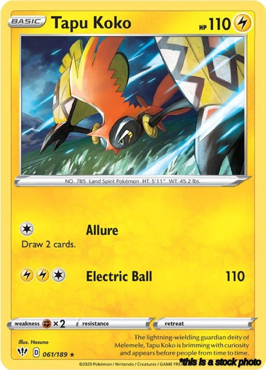 Holo Rare Tapu Koko [061/189 Moderately Played ]