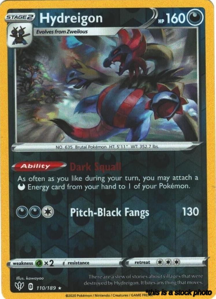 110/189 Hydreigon Rare Reverse Holofoil