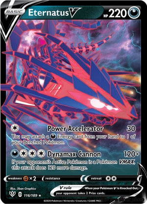 116/189 Eternatus V Ultra Rare Holofoil Near Mint