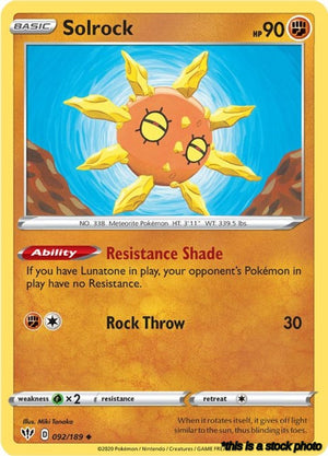 Normal Solrock [092/189 Lightly Played ]
