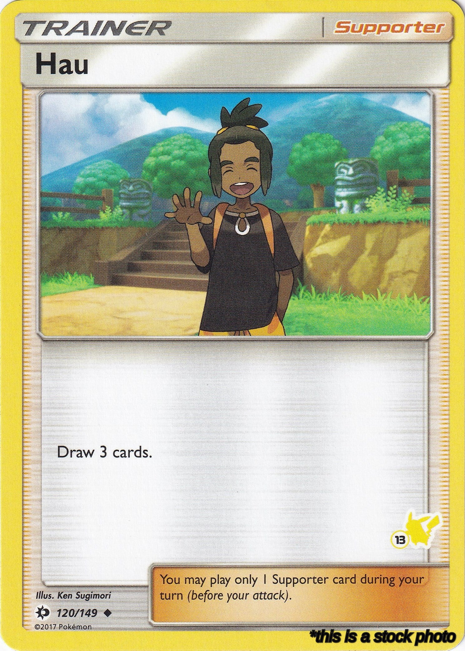 Promo Hau - 120/149 (#13 Pikachu Stamped) [120/149 Lightly Played ]