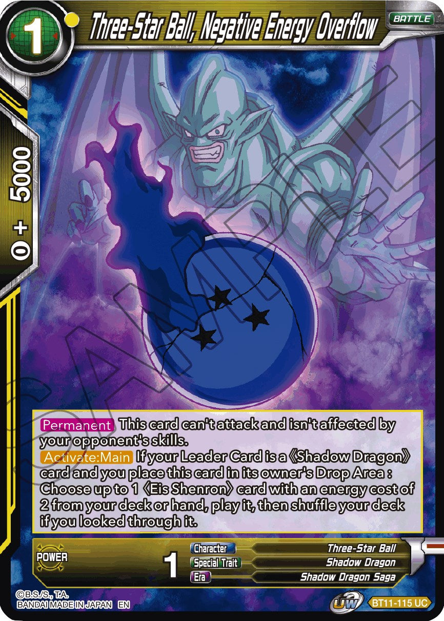 Three-Star Ball, Negative Energy Overflow