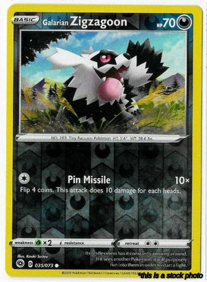 35/73 Galarian Zigzagoon Common Reverse Holofoil
