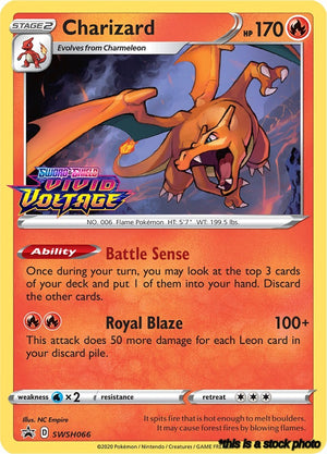 Holofoil Charizard - SWSH066 (Prerelease) [SWSH066 Near Mint ]