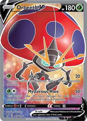 Holofoil Orbeetle V (Full Art) [166/185 Near Mint ]