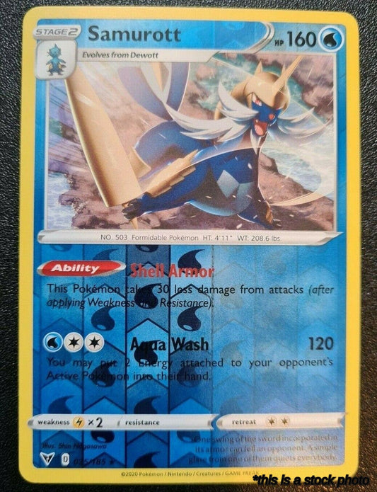 035/185 Samurott Rare Reverse Holofoil