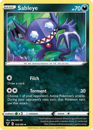 Uncommon Sableye [105/185 Near Mint ]