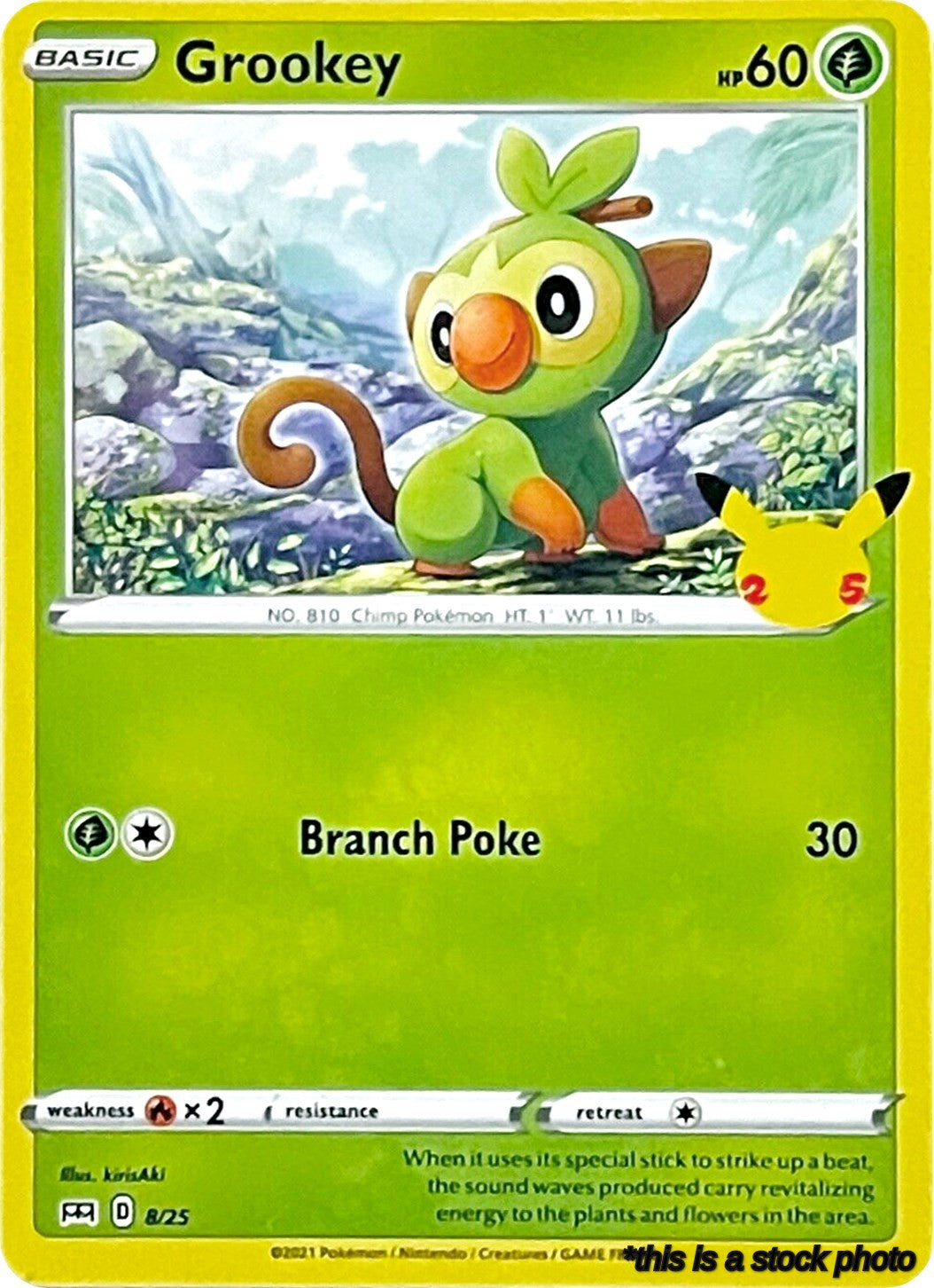 Holofoil Grookey - 8/25 [008/025 Lightly Played ]