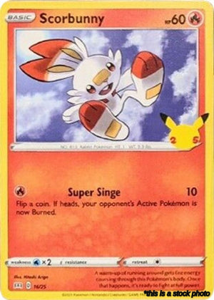 Holofoil Scorbunny - 16/25 [016/025 Moderately Played ]