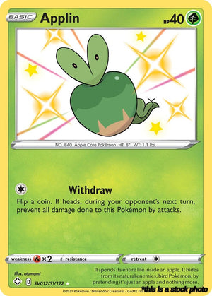 Shiny Holo Rare Applin [SV012/SV122 Lightly Played ]