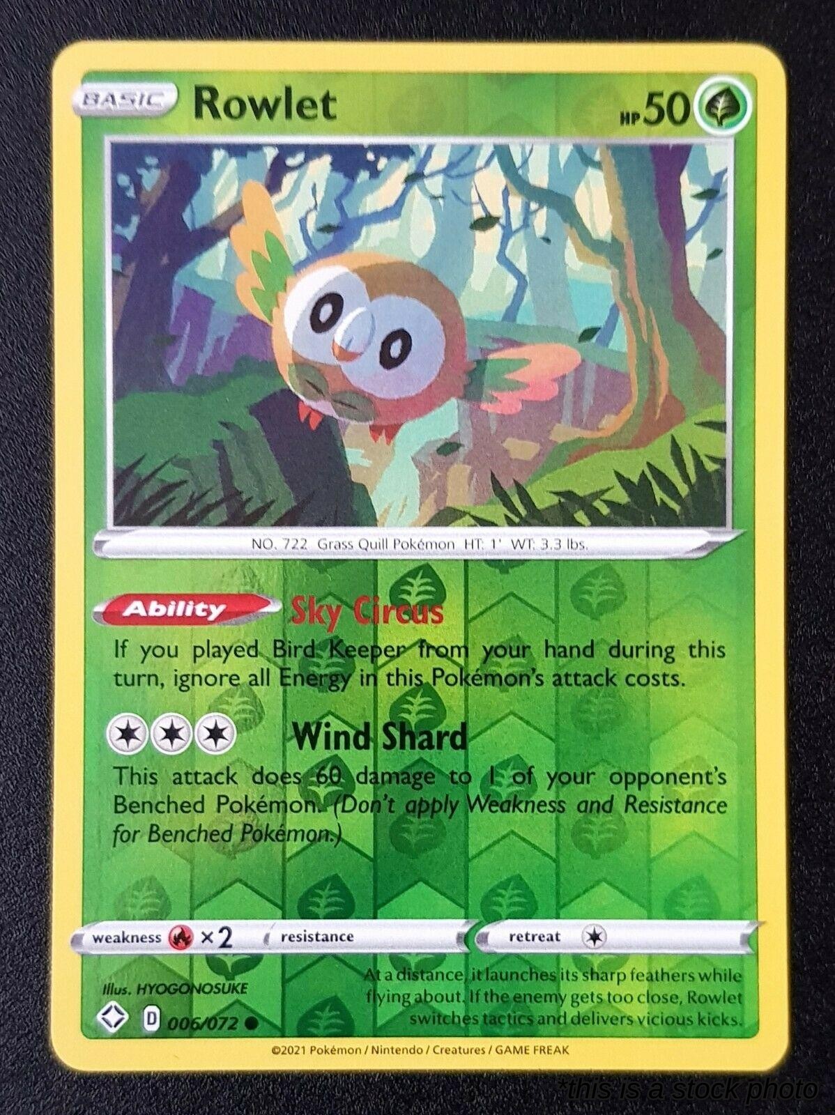 006/072 Rowlet Common Reverse Holofoil