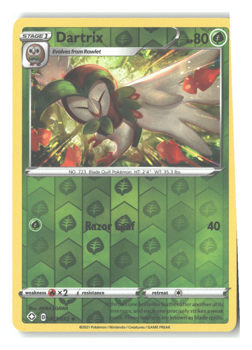 007/072 Dartrix Uncommon Reverse Holofoil