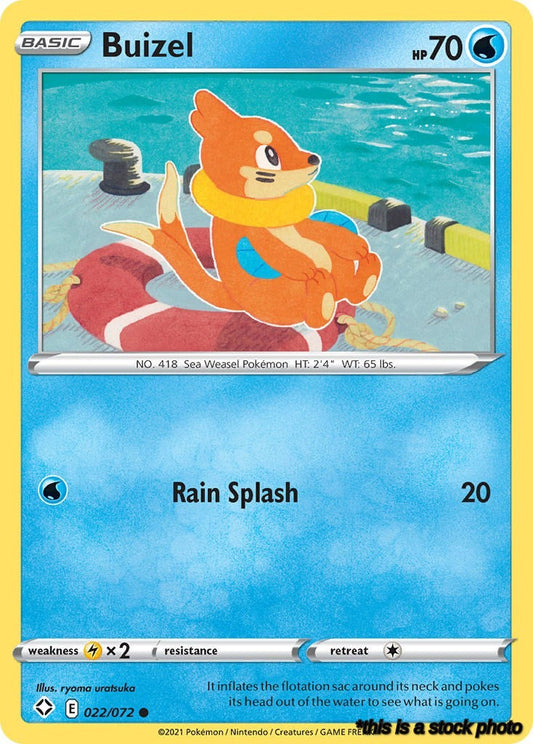 Reverse Holofoil Buizel [022/072 Lightly Played ]