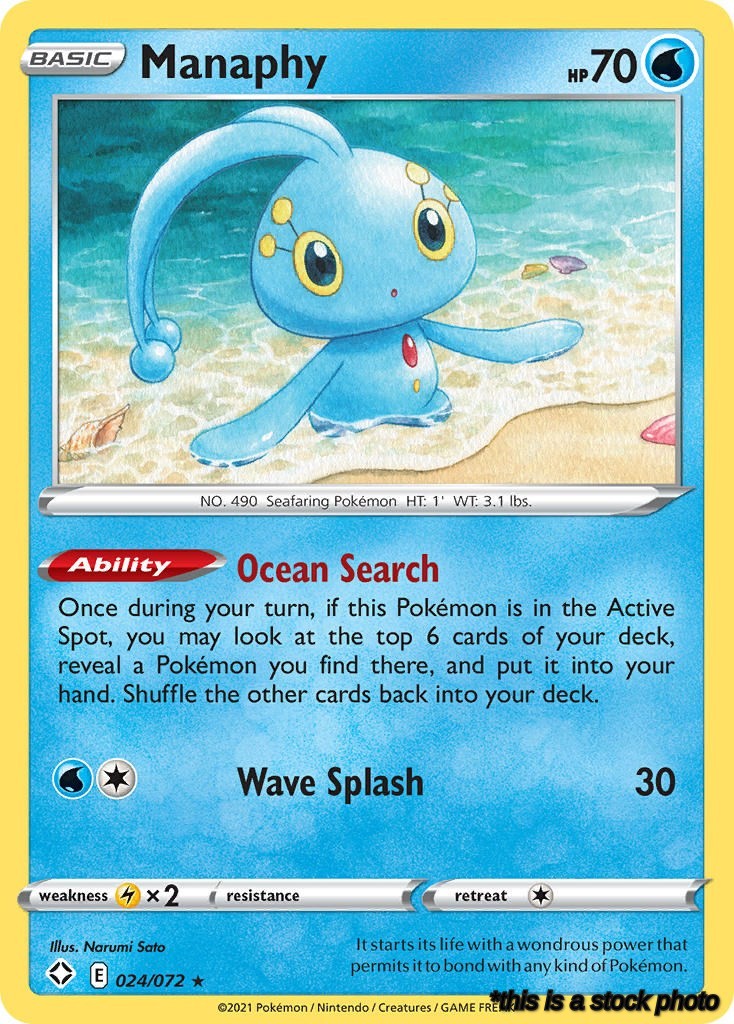 Reverse Holofoil Manaphy [024/072 Lightly Played ]