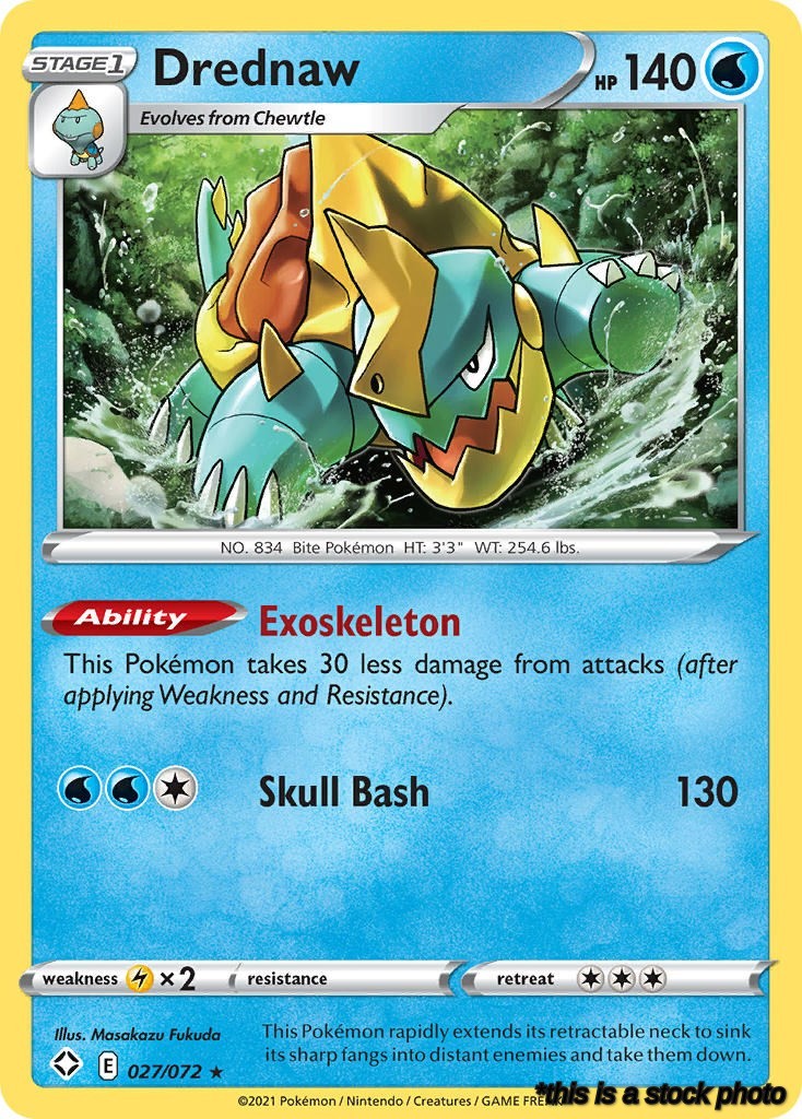 Reverse Holofoil Drednaw [027/072 Lightly Played ]