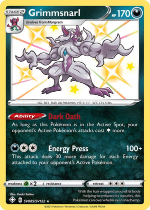 Shiny Holo Rare Grimmsnarl [SV085/SV122 Near Mint ]
