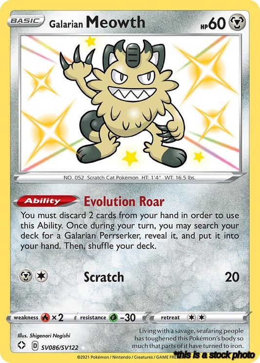 Holofoil Galarian Meowth [SV086/SV122 Near Mint ]