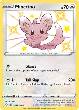 Shiny Holo Rare Minccino [SV093/SV122 Near Mint ]