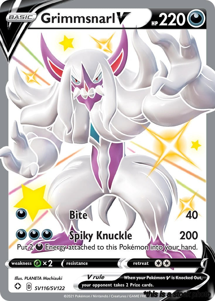 Shiny Holo Rare Grimmsnarl V [SV116/SV122 Lightly Played ]