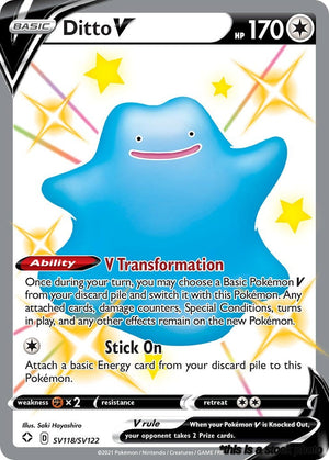 Holofoil Ditto V [SV118/SV122 Near Mint ]