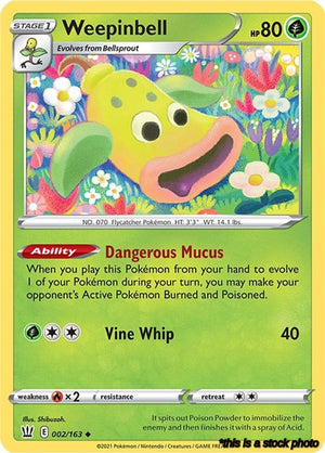 Reverse Holofoil Weepinbell [002/163 Lightly Played ]
