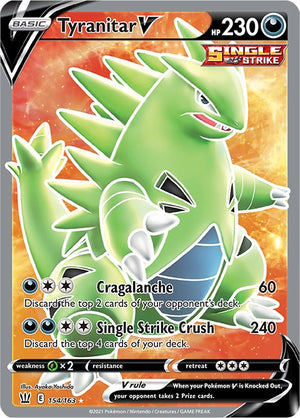 Ultra Rare Tyranitar V (Full Art) [154/163 Near Mint ]