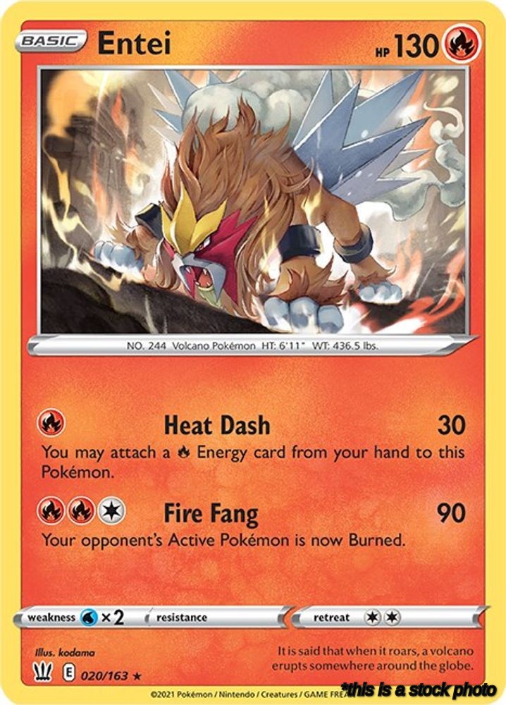 020/163 Entei Holo Rare Reverse Holofoil
