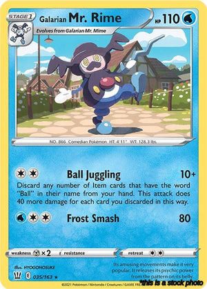 Normal Galarian Mr. Rime [035/163 Lightly Played ]