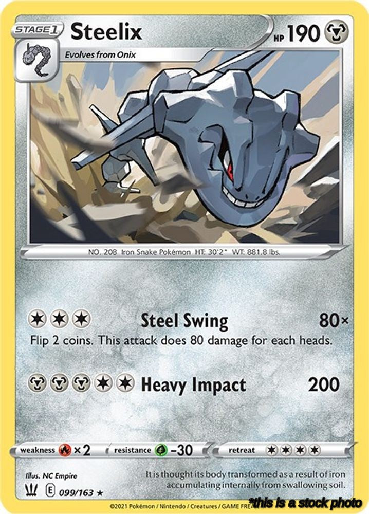 Reverse Holofoil Steelix [099/163 Lightly Played ]