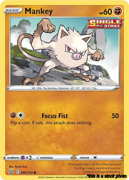 Common Mankey [066/163 Near Mint ]