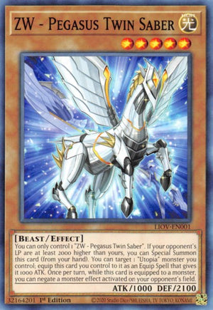 1st Edition ZW - Pegasus Twin Saber [LIOV-EN001 Lightly Played] Common / Short Print